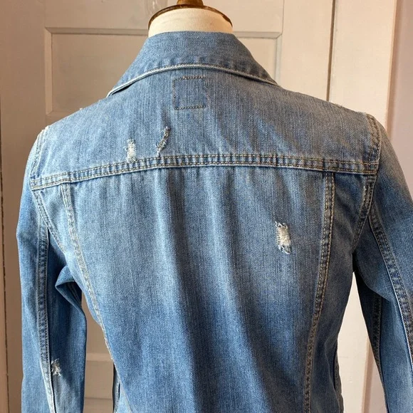 GAP Distressed Denim Jacket, Size XS - Picture 8 of 17